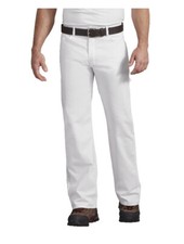 Dickies Men's 42x32 Painter Pants Solid White Relaxed Fit Flex Tool Pockets NEW
