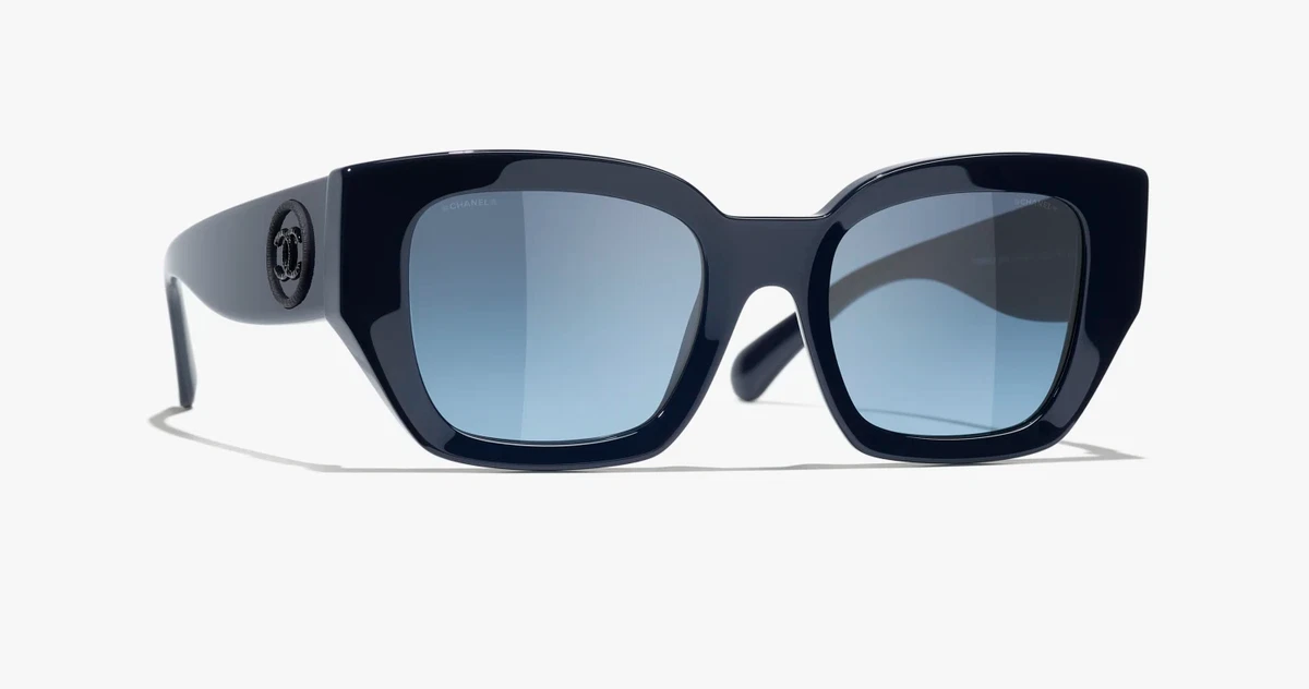 Chanel - Rectangle Sunglasses - Black Gray Gradient - Chanel