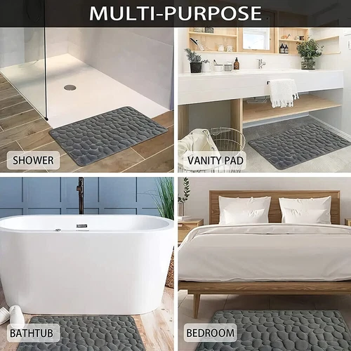 Tappetino da Bagno Super Assorbente Morbido Memory Foam Antiscivolo Bagno Doccia Tappeto - Foto 10 di 17