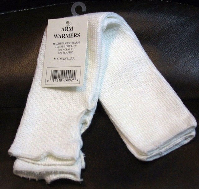 3 pr ARM Warmers WHITE NWT quality made in US Warm, FREE S/H eBay