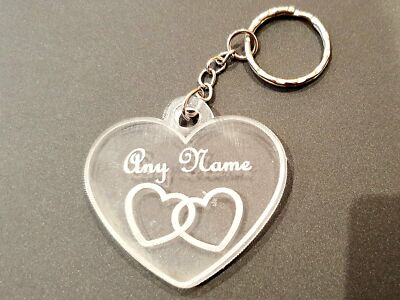 Personalisierter Schlüsselanhänger Name Herzform - Lasergeschnitten und Gravur mattiert Geschenk
