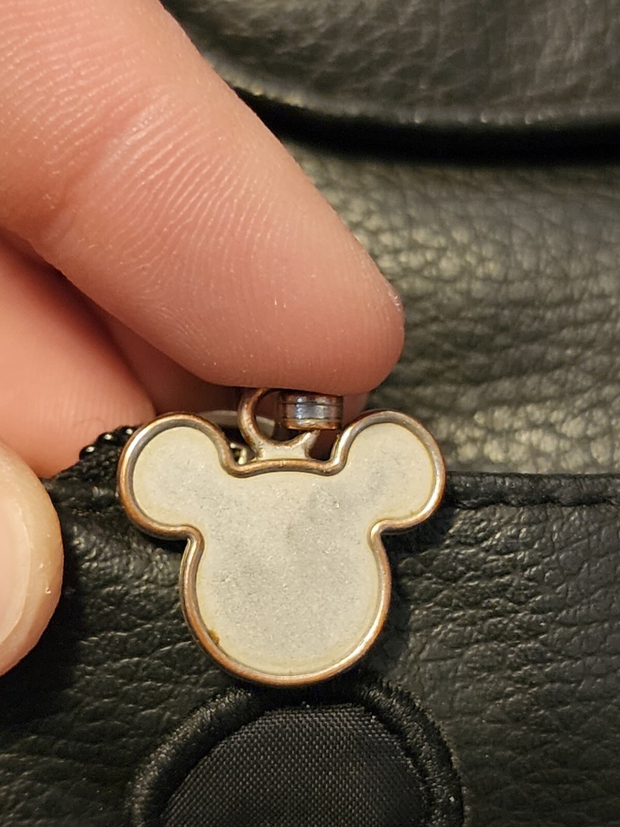 Vintage Disney Mickey Mouse Black Pebbled PVC Vegan Leather  display picture 1