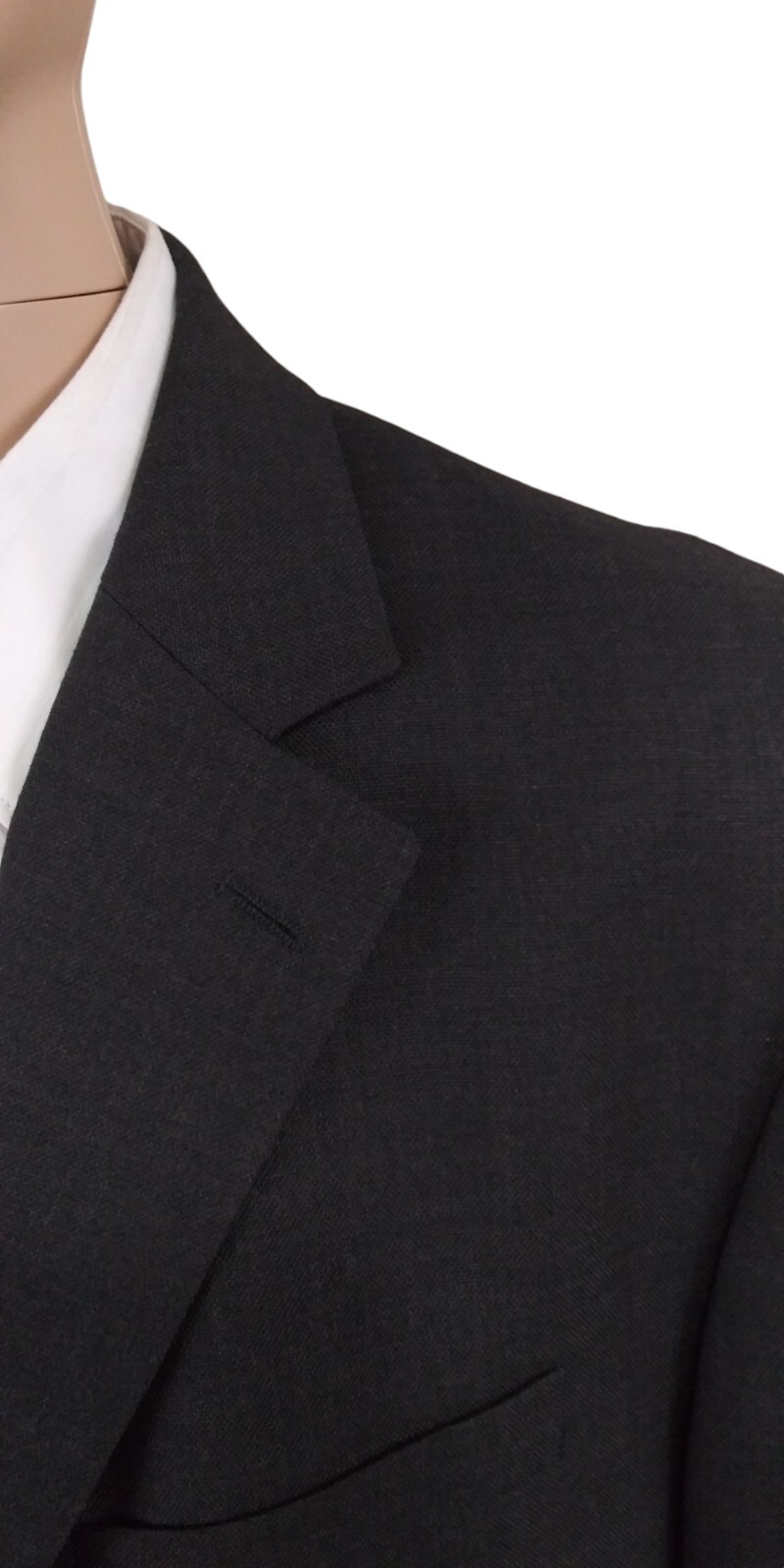 NEW Stafford Metal Button Solid Gray Hopsack Wool… - image 3