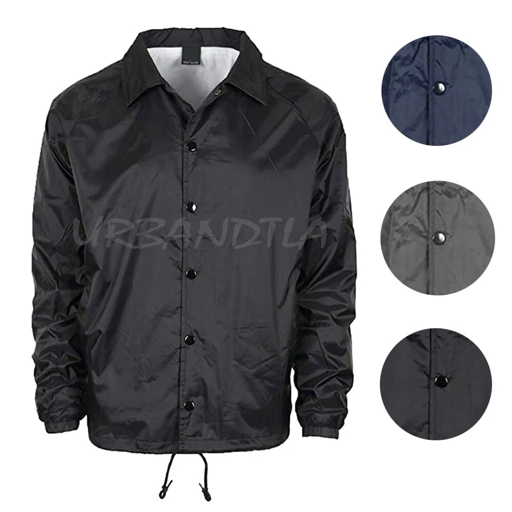 Men's Water Resistant Nylon Button Up Windbreaker Lightweight Coach Jacket
Opens in a new window or