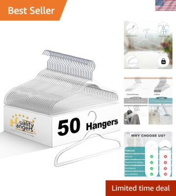 Crystal Clear Plastic Hangers for Clothes - Heavy Duty Space-Saving Solution