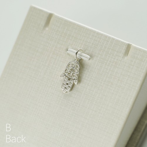 Sterling Silver Filigree Hamsa Hand of Fatima Necklace Bracelet Charm Pendant - Bild 3 von 7