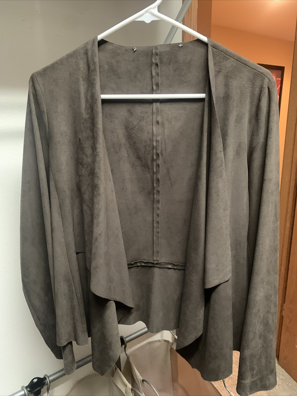 Women's Open Front Asymmetrical Brownish Jacket Size M. Comfortable, Business