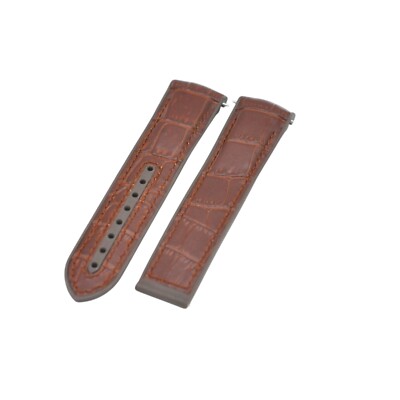 22mm Leather Plated Rubber Watch Strap For Omega Seamaster Planet Ocean 600M