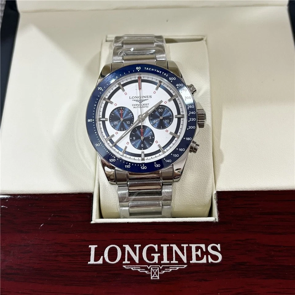 Longines Conquest Chronograph Men's Automatic Unused Stainless Steel Blue Dial - Image 2 of 4