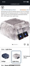 Westinghouse Electric Blanket Queen, Faux Fur Heated Blanket with 10 Heating Lev