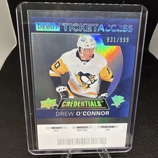 2021-22 Upper Deck Credentials - 2020-21 Debut Ticket Access Drew O'Connor...