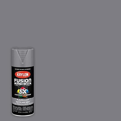 Krylon Fusion All In One 12 oz Matte Deep Gray Spray Paint Indoor Outdoor Use