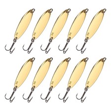 Fishing Spoons Lures, Metal Treble Trout Lures for Casting 10 Pcs 1/5oz Gold