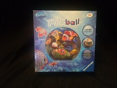 New Sealed Ravensburger 3D Puzzle Ball 108 Curved Pieces Ocean World Fish Age 7+