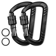 12kN 2697 Lbs Carabiner Clip, Secure Pets Outdoor Gear Hammock Keys, Black