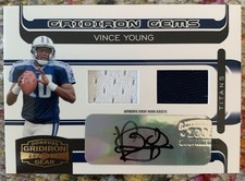 2006 Gridiron Gear Vince Young Auto Dual Jersey RC 8/50 Gridiron Gems