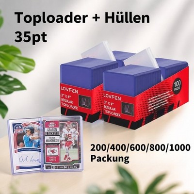 Trading Card Toploader 35PT Kartenhüllen Transparent Hart Set 200-1000 Stück