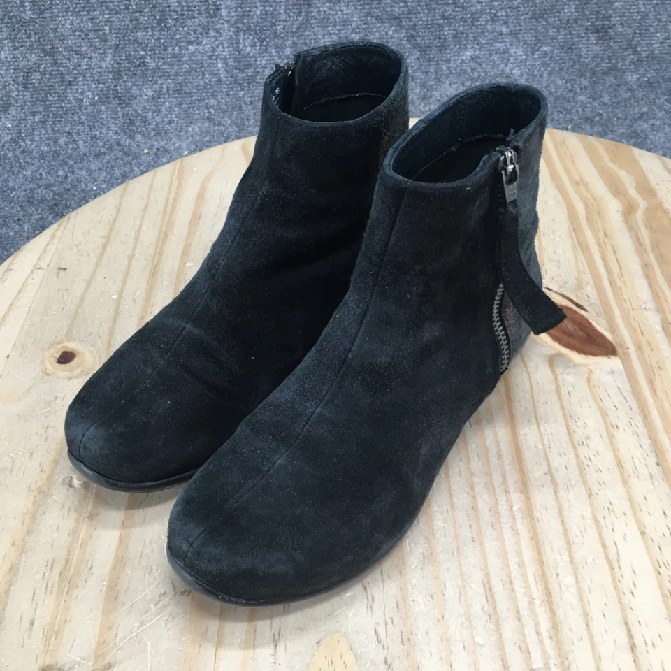 Dansko Boots Womens 36 Otis Casual Side Zip Ankle Bootie Black Suede Leather - Image 3 of 4