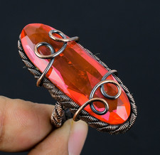Rubellite Handmade Gemstone Copper Wire Wrapped Wonderful Ring Jewelry