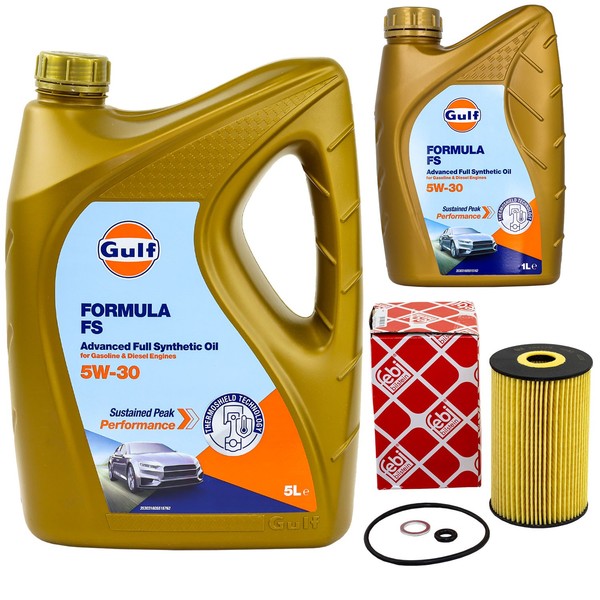 MotoröL Set Gulf Formula FS 5W-30 6 Liter + ÖLfilter FüR Hyundai I30 Ix20 KIA-image