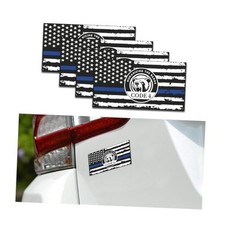 4PCS Thin Blue Line Car Sticker, American Flag Vehicle Bumper Decal, Styleb