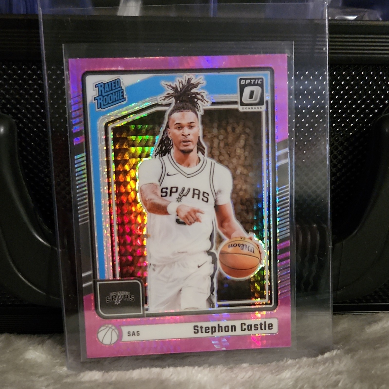 Panini 2024-25 Donruss Optic Stephon Castle Rated Rookie Pink Hyper Prizm #254
