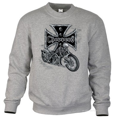 Motorrad Chopper Sweatshirt Biker classic Bobber Skull Custom Gothic Style *4005