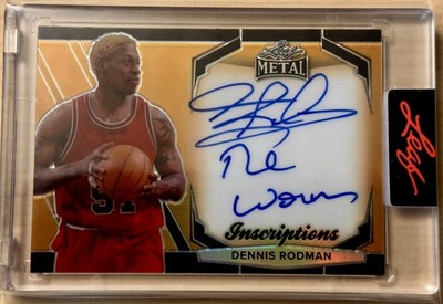 DENNIS RODMAN  2024 Leaf Metal GOLD Inscriptions ''The Worm'' AUTO  98/100