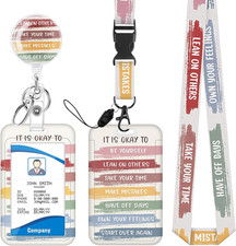Inspirational Quote Teacher Lanyards for ID Badges Holder Retractable Badge Reel