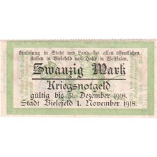 [#294614] Germany, Bielefeld, 20 Mark, 1918-11-01, UNC