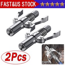 2X Grease Gun Coupler Double Handle High Pressure Quick Release Lock Oil Nozzles