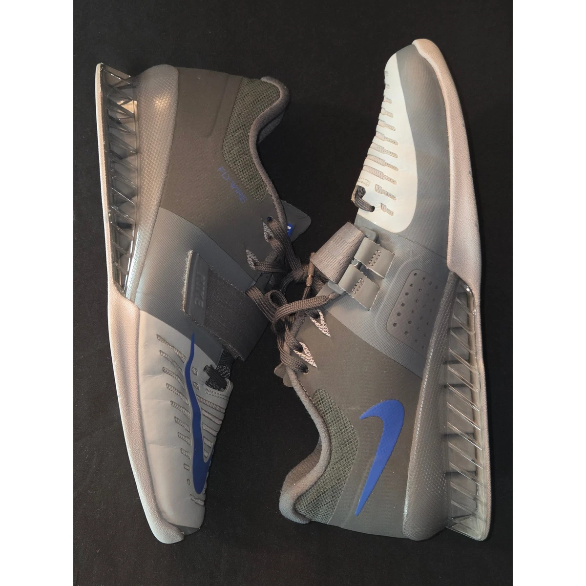 Nike Romaleos 3 Men Size 8 852933-001 Cool Grey Racer Blue Weightlifting Shoes NEW Nike Romaleos 3 Grey Blue Weightlifting Training Shoes  main image 3