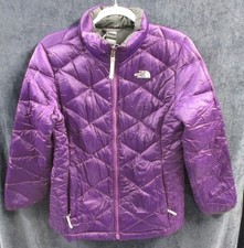 The North Face Youth Girls 550 Goose Down Jacket Coat Puffer Purple Size XL 18 