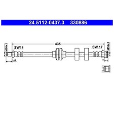 2x Bremsschlauch hinten für Alfa Romeo 156 932 GT 937 | 24422957