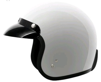 VCAN V85C 3/4 Open Face Motorcycle Helmet DOT Approved, Gloss White. XL