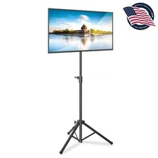 Pyle Tripod TV Stand- Portable, Height Adjustable (for TVs up to 32’’)