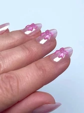 Red Aspen Press On Nails- Better with Bows, Brylei Short | Almond | Glazed 3D