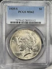 1935-S $1 Peace Silver Dollar PCGS MS62 Silver US Coin San Francisco BETTER DATE