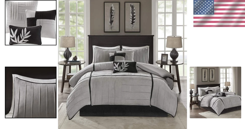 Stylish Micro-Suede Bedding Collection - Queen - Image 2 of 4