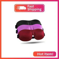 LKY DIGITAL Sleep Mask for Side Sleeper 3 Pack, Blackout 3D Eye Mask for Sleepin