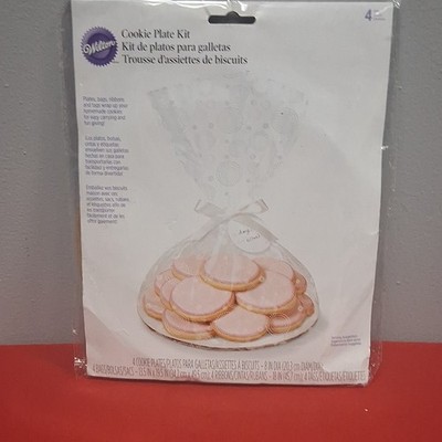 Wilton Cookie Plate Kit, 4-Pack Disposable White Plastic Plates 8 in