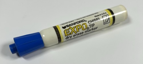 Vintage Sanford EXPO Broad Dry Erase Marker Blue Strong Odor Smells Works Tested
