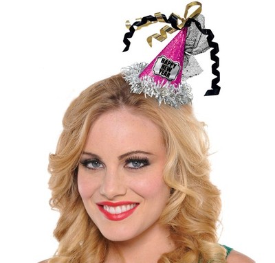 Amscan Rocking Silvester Party Mini Kegel Hut Haarspange Zubehör (Packung 