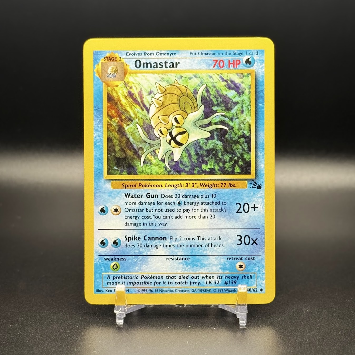 Pokemon Omastar Uncommon Fossil 40/62 NM