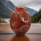 Vintage Blenko Dimpled Glass Hand Blown Purple Large Vase