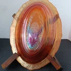Vintage Federal Madrid Amber Marigold Depression Glass 10.5” Oval Serving Bowl