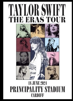 TAYLOR SWIFT Eras Stadium Tour 18 JUNE 2024 Cardiff Poster DIN A1