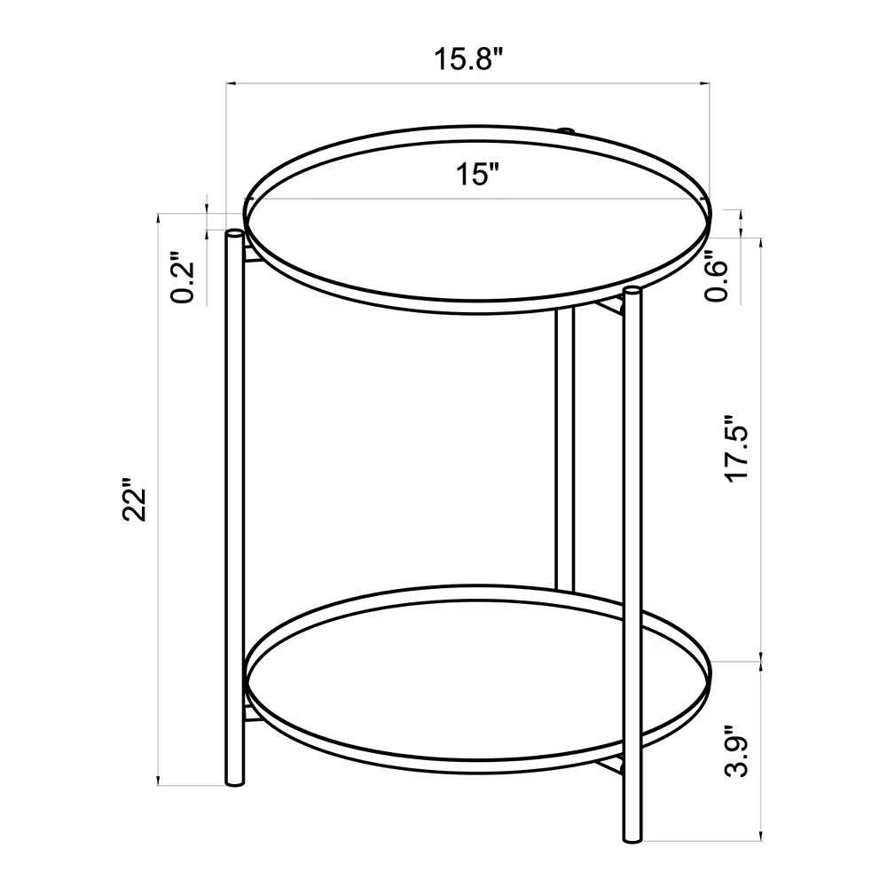 Metal Small Side Table with Shelf Black - Room Essentials