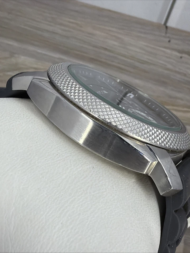  FOSSIL FS 4486 MÁQUINA CRONÓGRAFO DEPORTIVO VENTANA DE FECHA BANDA GRIS ESTUCHE SS CEPILLADO  Foto 2 de 4