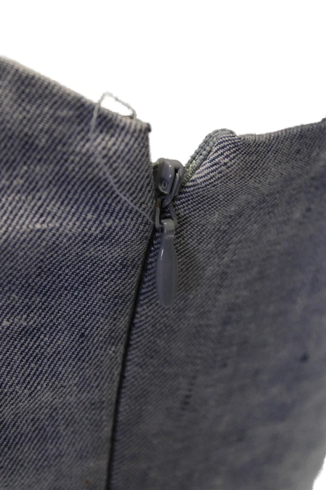 Intermix Womens Linen Sleeveless Bow Zippered Neck Jumpsuit Blue Size 2 - Image 4 of 4